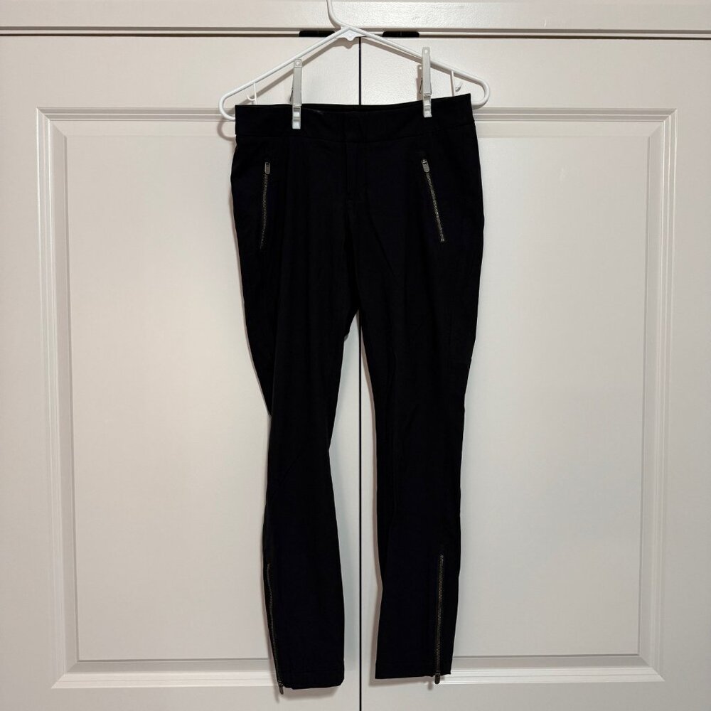 Athleta Wander Stash Skinny Pants in Black with Zippers, Size 2P